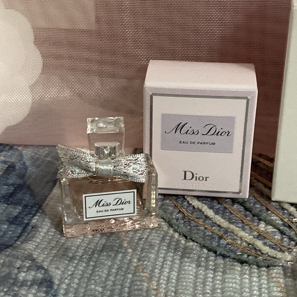 MISS DIOR Pink Mesh Cosmetic Pouch with CD LE BAUME - Picture 4 of 12